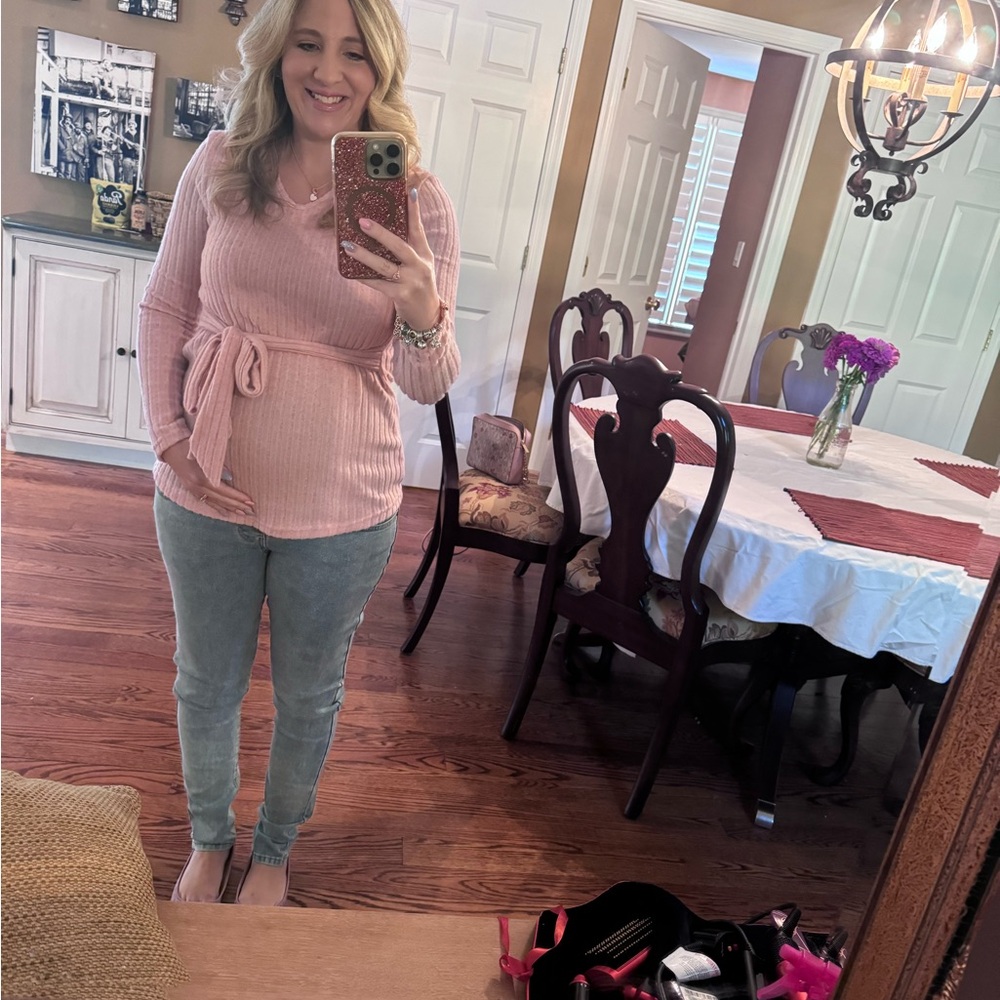Pink Ribbed Long Sleeve Top - Picture 4 of 4